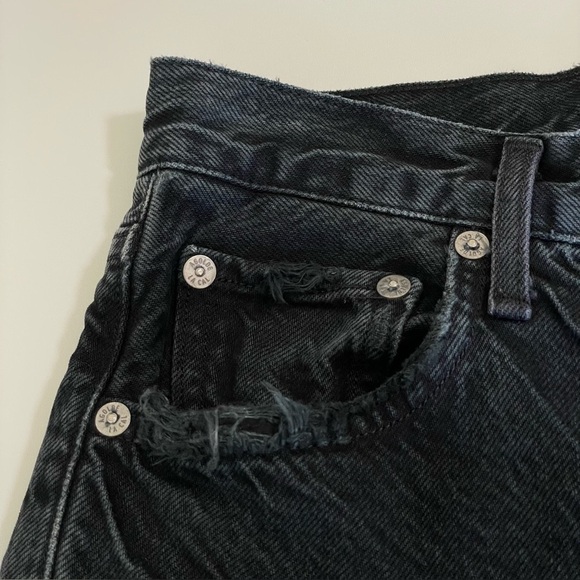 Agolde Jamie High Rise Classic Slim Fit Rigid Denim Jean Rematch Washed Black 24 - Picture 6 of 11